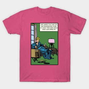 Comic Woman Wants Background Music T-Shirt